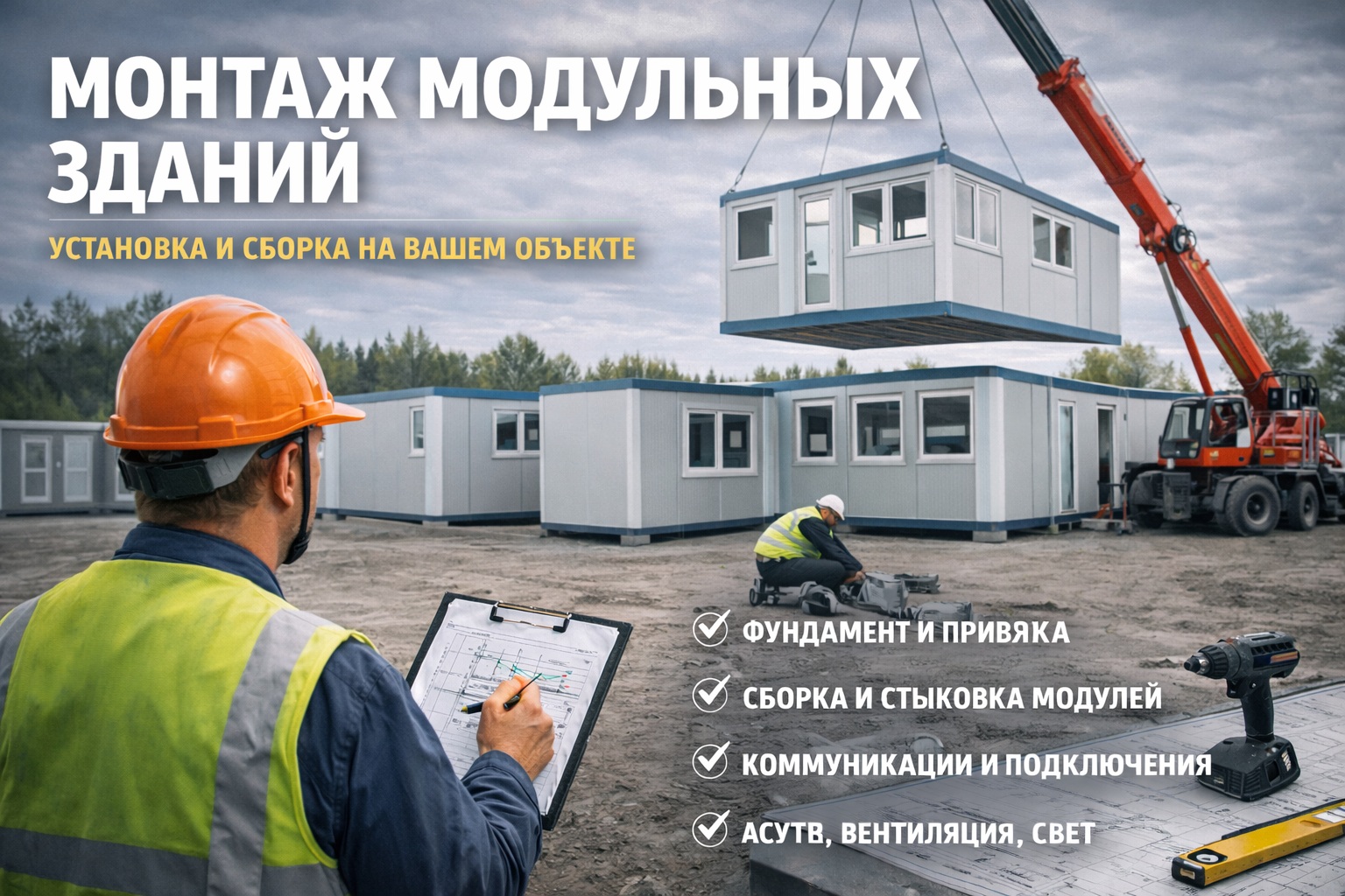 Монтаж модульных зданий